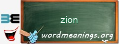 WordMeaning blackboard for zion